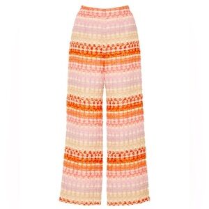 Markarian Rainbow‎ Tweed Pants Wide Leg High Waist Retro Chic Trousers